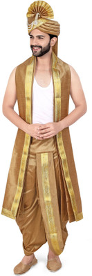 PRIYAKANT SAFAWALA GOLDEN SAFA DHOTI SET Solid Men Dhoti