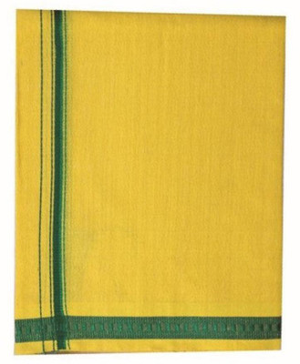 sudharsana YELLOW SINGLE PINTEX DHOTI Men Dhoti