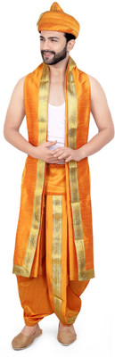 PRIYAKANT SAFAWALA MANGO PUNERI 40 DHOTI SET Solid Men Dhoti