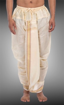 Ethnicvilla Men Confertable Stitched Dhoti Silk Self Design Men Dhoti