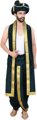 PRIYAKANT SAFAWALA GREEN PESHWAI 40 DHOTI SET Solid Men Dhoti
