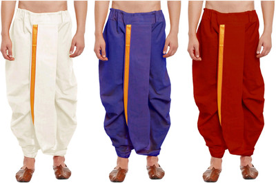 DIAMOND CLUSTER Readymade dhoti for men pack of 3 combo Self Design Men Dhoti