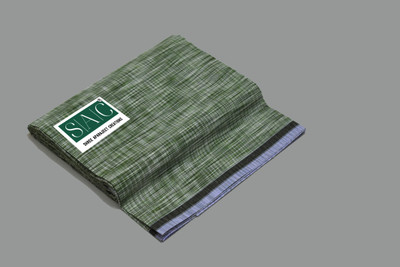 SAC SHREE APARAJEET CREATIONS Premium quality Men's Green Khadi print Khadi cotton lungi Self Design Men Dhoti