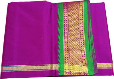 RAMESHWARAM FABRICS Unstitched Silk Dhoti with Angwastram , Dhoti 4.0 Mtr Angwastra 2.0 Mtr Floral Print Men Dhoti