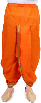 PRIYAKANT SAFAWALA ORANGE ELASTIC DHOTI Solid Men Dhoti