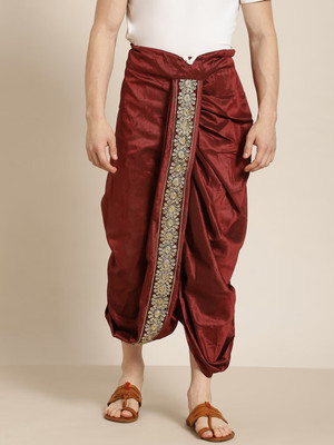 FANZI Border Readymade Dhoti Pant Set Applique Men Dhoti