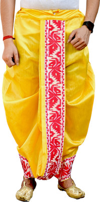 GOURI COLLECTIONS Ready To Wear Pant System Jamdani Border Embellished Men Dhoti