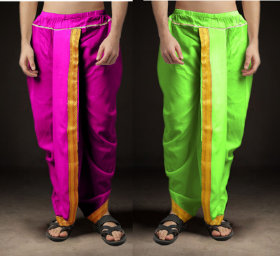 Spewim Men Ready-to-Wear Dhoti Ethnic Wear for Festivals & Weddings Free Size, Beige Solid Men Dhoti