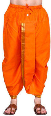 RAMESHWARAM FABRICS Dhoti for Men - Readymade - Silk Dhoti- Suitable with Kurta Men Dhoti