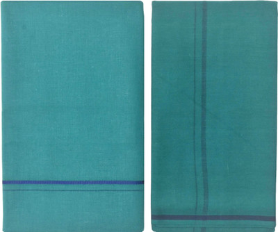 TUNI MANI Tiny Border Samy Vesti 2.0meter / Pooja wear Dhoti With Towel Solid Men Dhoti