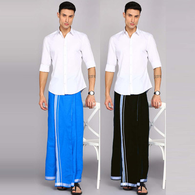 Feather Green Plain Color Dhoti Solid Men Dhoti