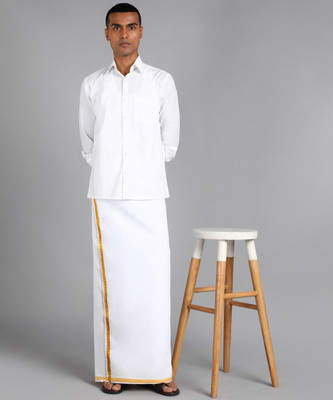 Sawariya handloom Striped, Solid Men Dhoti