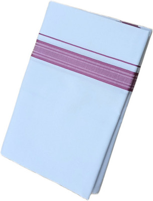 ManoCotton Men Fancy Maroon Fancy Border Regular Wear Dhoti/Vesti/Mundu With 1Inch Border Solid Men Dhoti