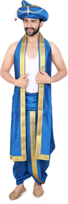 PRIYAKANT SAFAWALA SKY BLUE PESHWAI 40 DHOTI SET Solid Men Dhoti