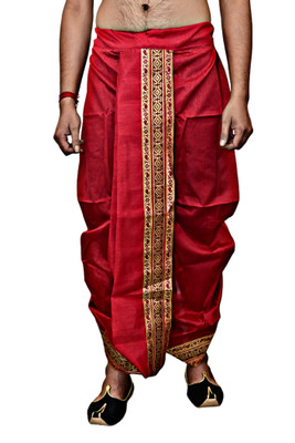 Sumit online solid Self Design Men Dhoti