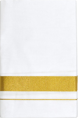 TUNI MANI 2.0meter / 1-1/4 inch Gold Jari Single Dhoti Solid Men Dhoti