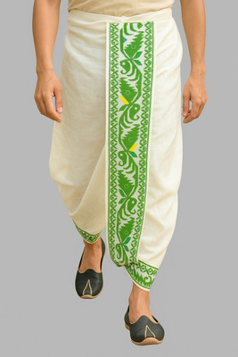 AMIT ONLINE Jamdani Border Ready To wear Self Design Men Dhoti