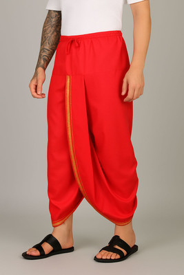 Shyam handloom Silk Ready to Wear T-Dhoti for Men Solid Men Dhoti