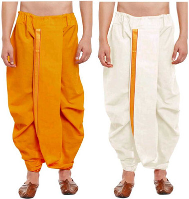 click n buy Cotton Dhoti For men (combo dhoti set of 2) Self Design Men Dhoti