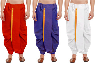 DIAMOND CLUSTER Readymade dhoti for men pack of 3 combo Self Design Men Dhoti