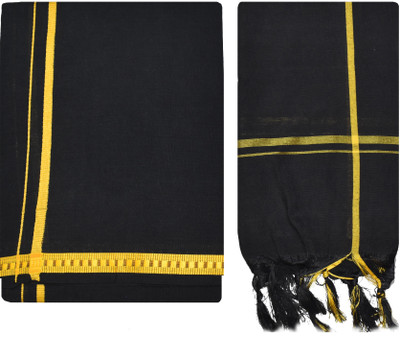 TUNI MANI Temple Wear Dhoti with Towel Solid Men Dhoti