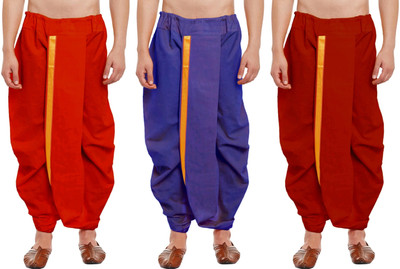 DIAMOND CLUSTER Readymade dhoti for men pack of 3 combo Self Design Men Dhoti