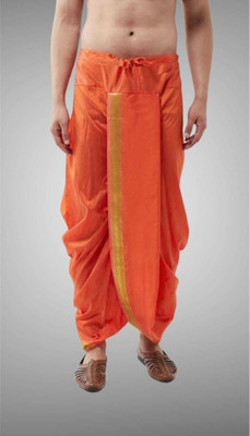 Ethnicvilla Men Confertable Stitched Dhoti Silk Self Design Men Dhoti