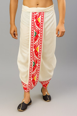 AMIT ONLINE Jamdani Border Ready To wear Self Design Men Dhoti