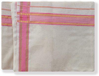 Vairavaa Tex VT 4219 Pink Gold Fancy 4.00 Meter Dhoti Solid Men Dhoti