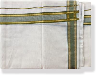 Vairavaa Tex VT 4219 Olive Green Gold Fancy 4.00 Meter Dhoti Solid Men Dhoti