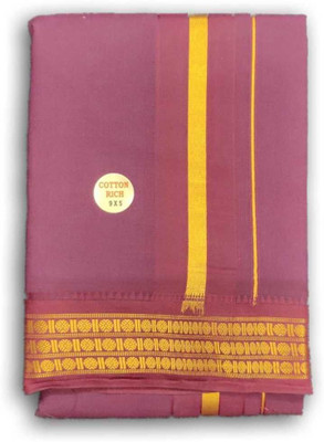 exclusive Dhoties Pure Cotton in Three Rudrahsham/Coin Border Panchakacham Unstitched(9x5) Men Dhoti