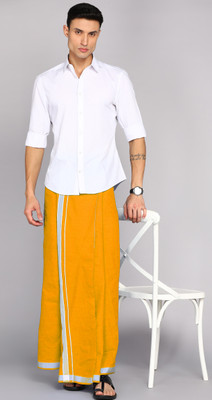 Feather Green Pooja Dhotis Solid Men Dhoti