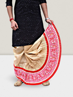 GOURI COLLECTIONS Madhubani Readymade Dhoti Pants (4G) For Men – Mayur Puccha Design Embellished Men Dhoti