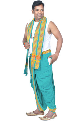 TUNI MANI Q2 Readymade Dhoti Pant and Towel Set with Pocket Men Dhoti