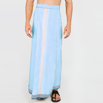 Feather Green Self Design Men Dhoti