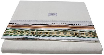 AMBIKASTORES Men's Unbleached Cotton Panjakacham Dhoti & Towel Set Solid Men Dhoti