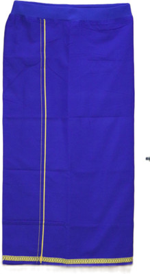 NEwEraTextiles Ayyappa Blue Dhoti With Elastic and Pocket Solid Men Dhoti