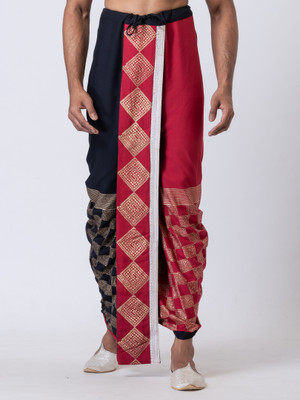 Nakshi hand Block Print Dhoti / Weadding Dhoti / Redy to wear Solid Men Dhoti