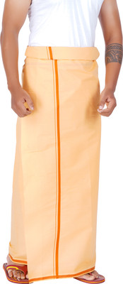 Prakasam Cotton Single(1.30x2.00mtrs-4 yard) L.kavi colour solid men's HB border dhoti Solid Men Dhoti