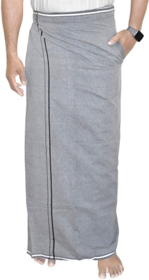 TUNI MANI Mini Border Velcro Pocket Solid Men Dhoti
