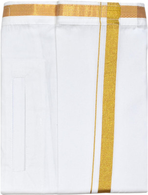 TUNI MANI Velcro, Pocket Single Solid Men Dhoti