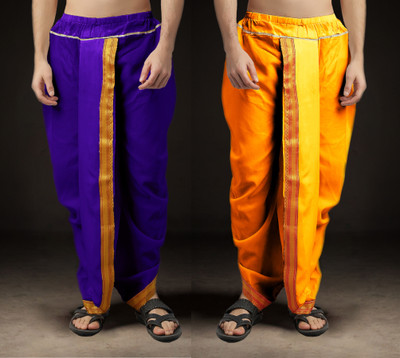 Spewim Men Ready-to-Wear Dhoti Ethnic Wear for Festivals & Weddings Free Size, Beige Solid Men Dhoti
