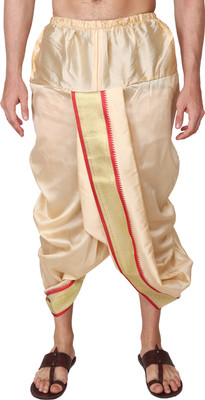 RAMESHWARAM FABRICS Men's Dhoti Set ready to wear Readymade Dhoti Pant- Silk Solid Men Dhoti
