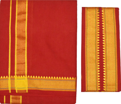 TUNI MANI Padi Pettu Dhoti Single / 2.0meter With Towel Solid Men Dhoti