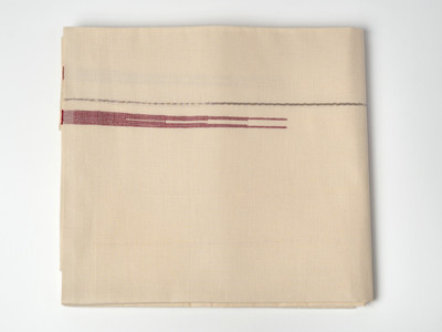 CottonBrothers OFFWHITE (2M l Single Dhoti l Single Mundu)Maroon(Double-line border style) Striped Men Dhoti