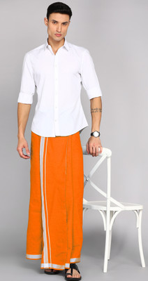 Feather Green Pooja Dhotis Solid Men Dhoti