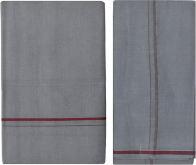 TUNI MANI Tiny Border Samy Vesti 2.0meter / Pooja wear Dhoti With Towel Solid Men Dhoti