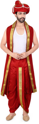 PRIYAKANT SAFAWALA RED PESHWAI 40 DHOTI SET Solid Men Dhoti