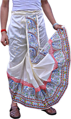 GOURI COLLECTIONS Ready To Wear Pant System PRINTED MAYUR PUCHHA Embellished Men Dhoti