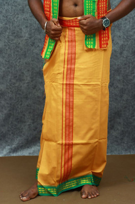Chillx Men's Traditional Cotton Padayappa Dhoti(Pack of 1) Solid Men Dhoti
